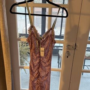 Anthropologie Lavender Floral Maxi Dress